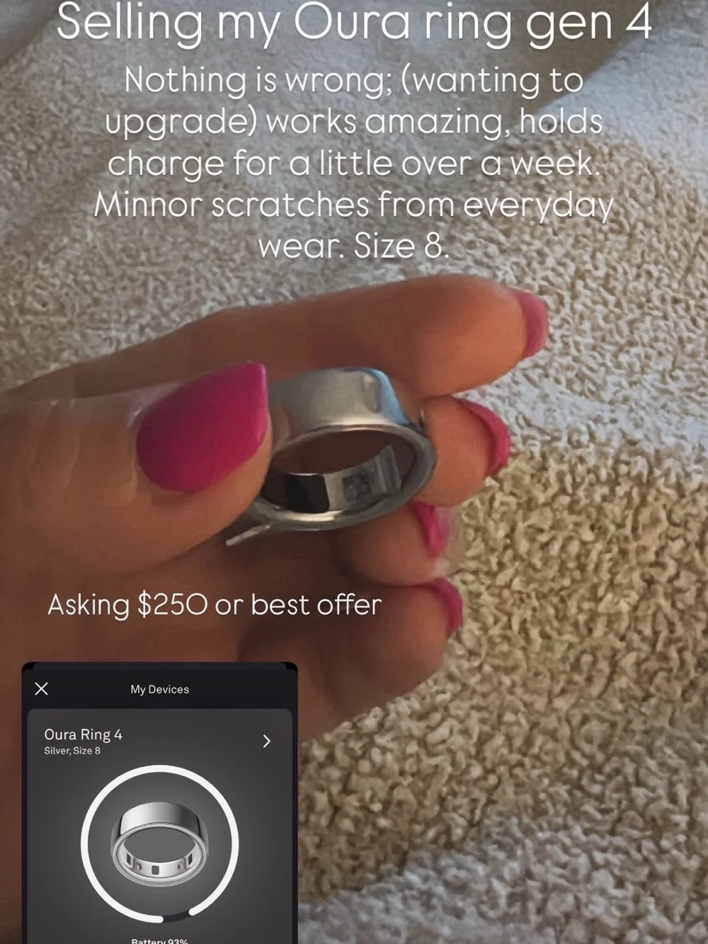 Oura Ring 4 Smart Ring — Silver